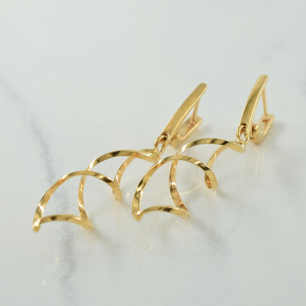14k Yellow Gold Spiral Earrings |