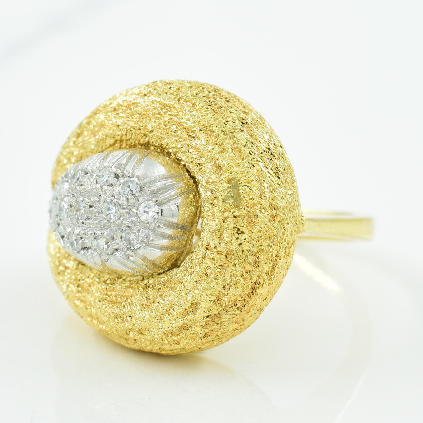 Bague en or bicolore et diamants | 0,16 ct | Taille 7 | 