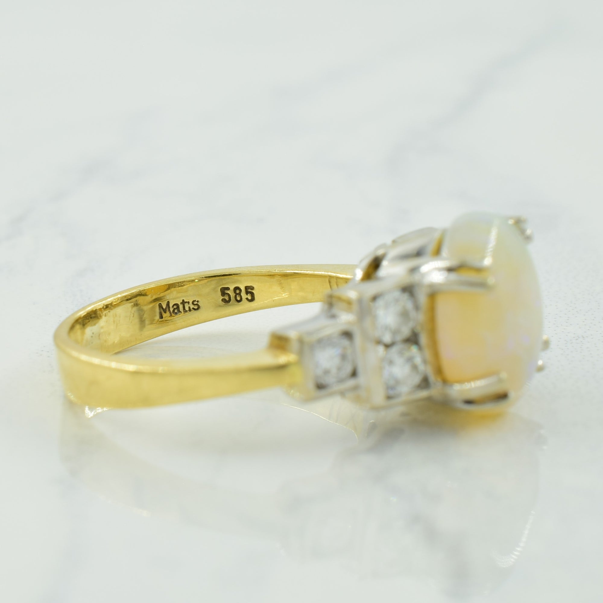 Opal & Diamond Ring | 2.50ct, 0.50ctw | SZ 7 |
