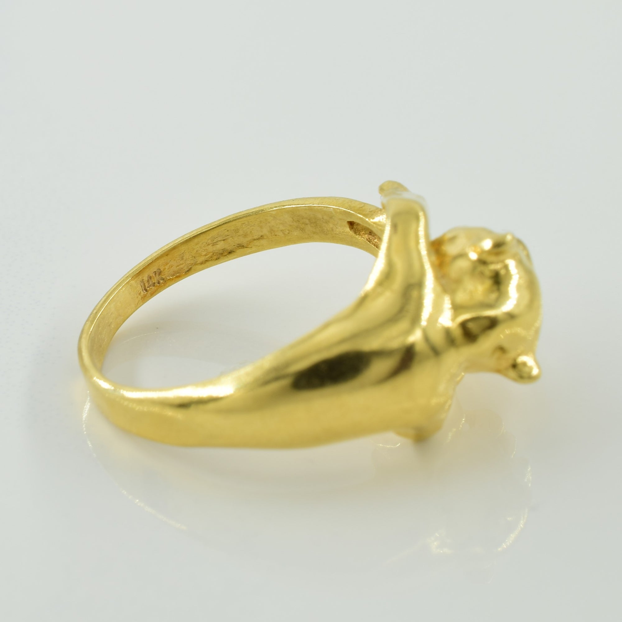 14k Yellow Gold Panther Ring | SZ 7 |
