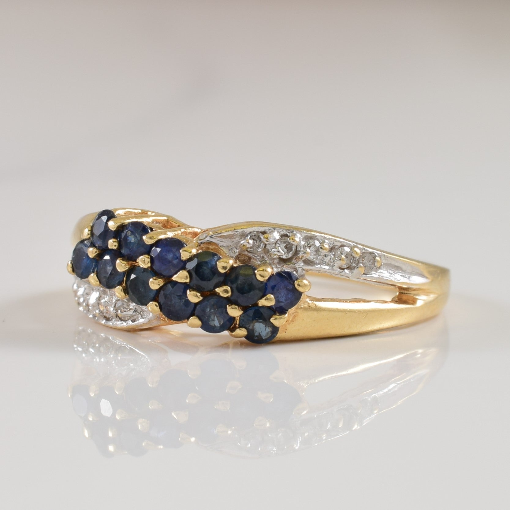 Sapphire & Diamond Criss Cross Ring | 0.50ctw, 0.05ctw | SZ 9 |