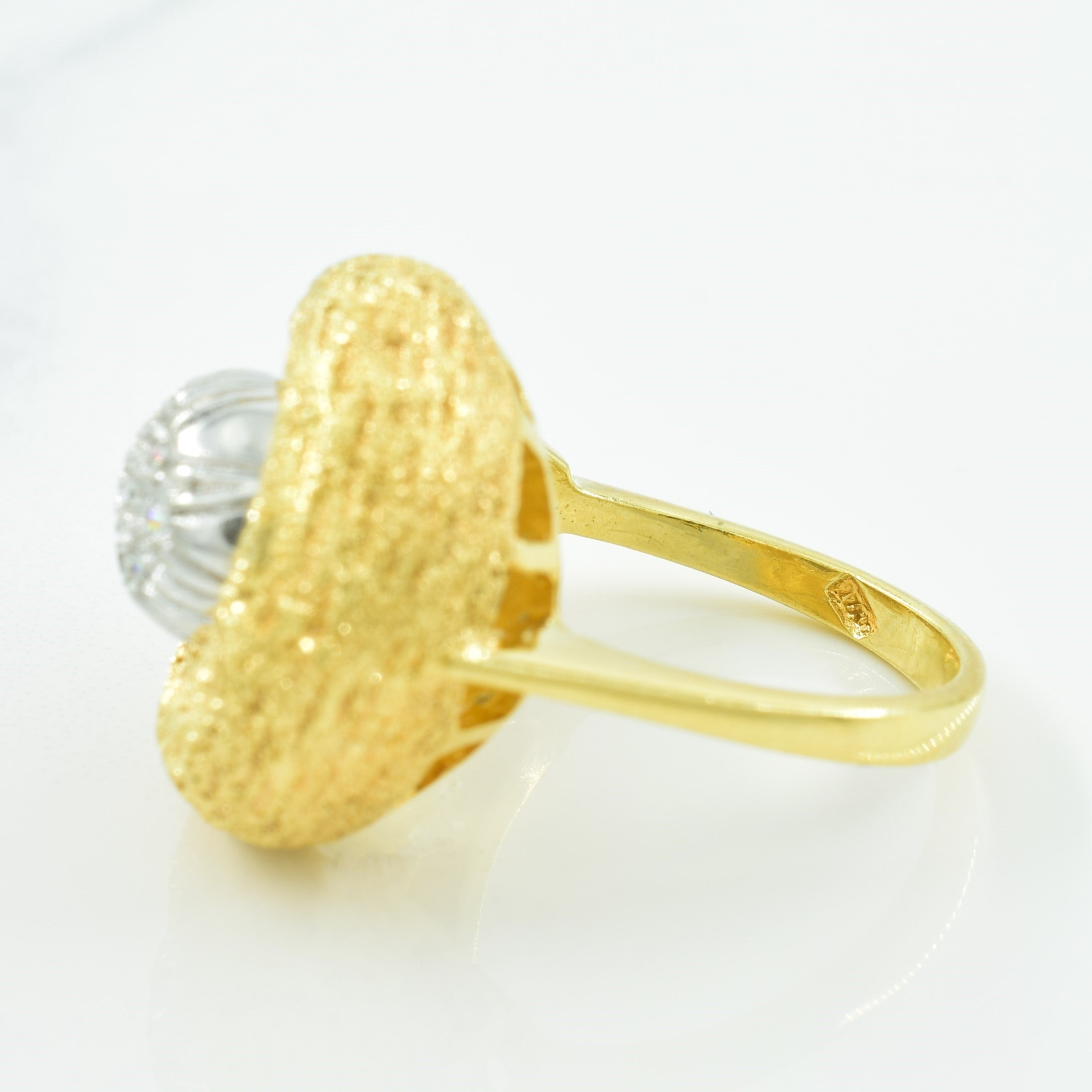 Bague en or bicolore et diamants | 0,16 ct | Taille 7 | 