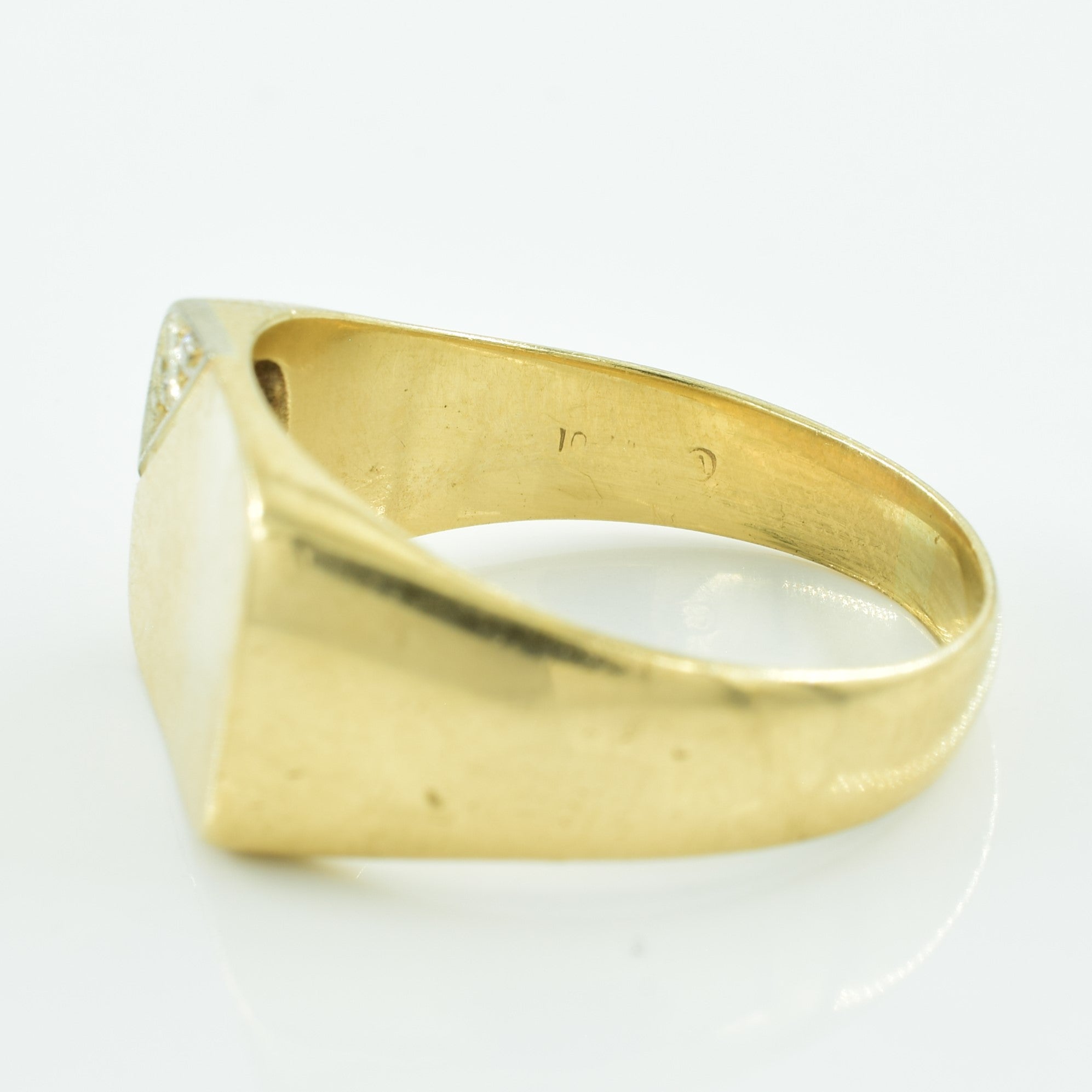 Two Stone Diamond Signet Ring | 0.02ctw | SZ 11 |