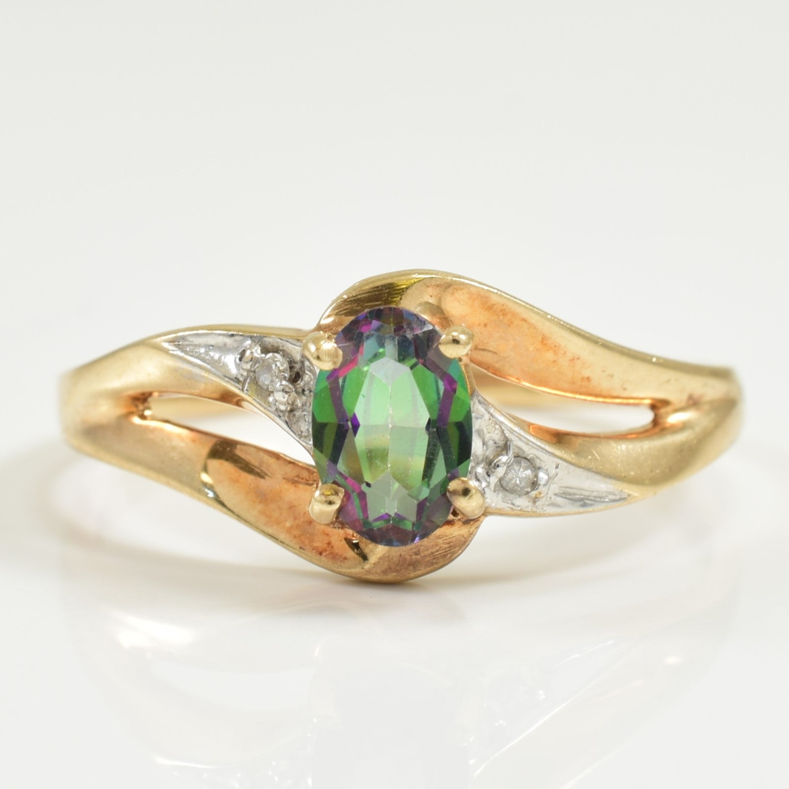 Mystic Topaz & Diamond Ring | 0.45ct, 0.01ctw | SZ 7 |