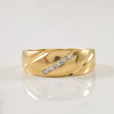 Diagonal Pave Set Diamond Ring | 0.05ctw | SZ 9.5 |