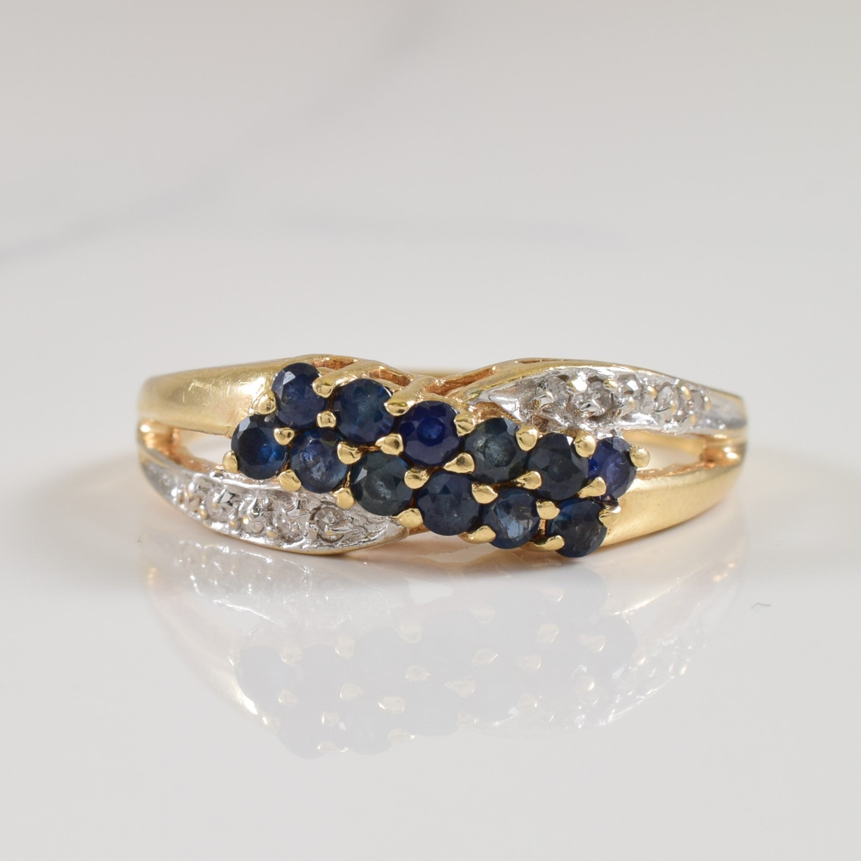 Sapphire & Diamond Criss Cross Ring | 0.50ctw, 0.05ctw | SZ 9 |