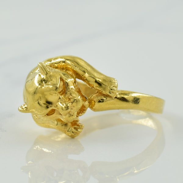 14k Yellow Gold Panther Ring | SZ 7 |