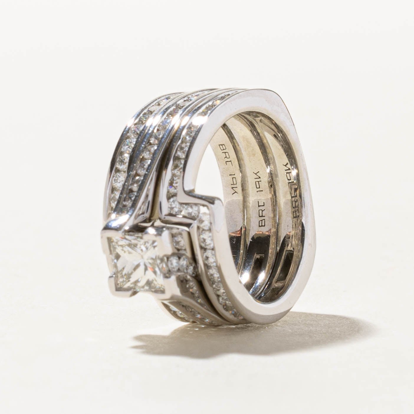 19k GIA Princess Cut Diamond Abstract & Geometric Cocktail Ring | 0.80ct VS1 G, 0.60ctw | SZ 5.5