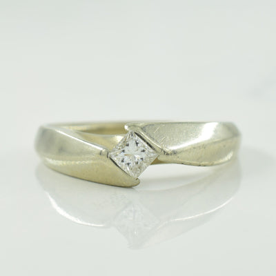 Solitaire Diamond Bypass Ring | 0.18ctw | SZ 6.5 |