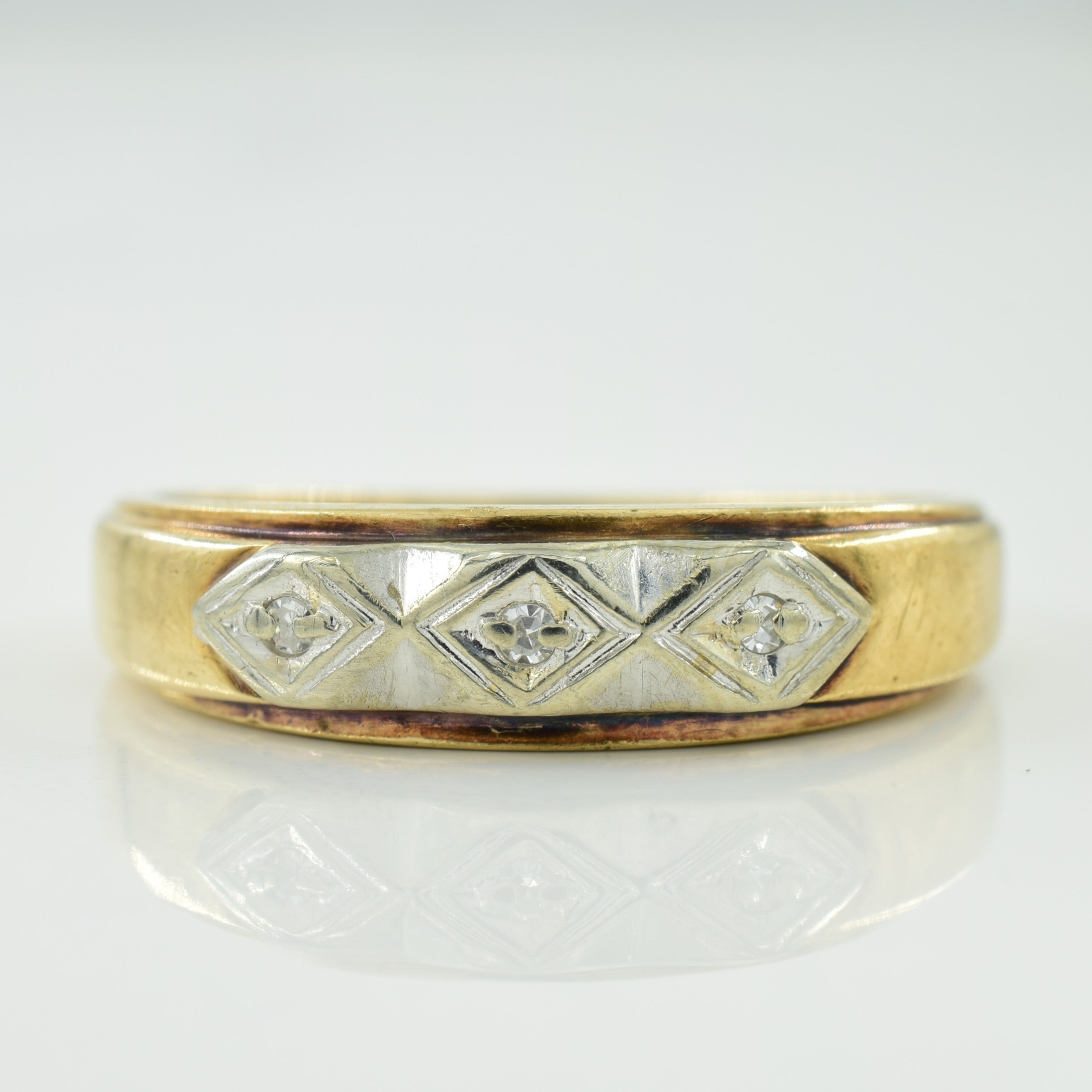 Bague trois diamants | 0,03 ct au total | Taille 10,75 | 