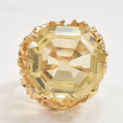 Asscher Cut Citrine Cocktail Ring | 23.00ct | SZ 7  |
