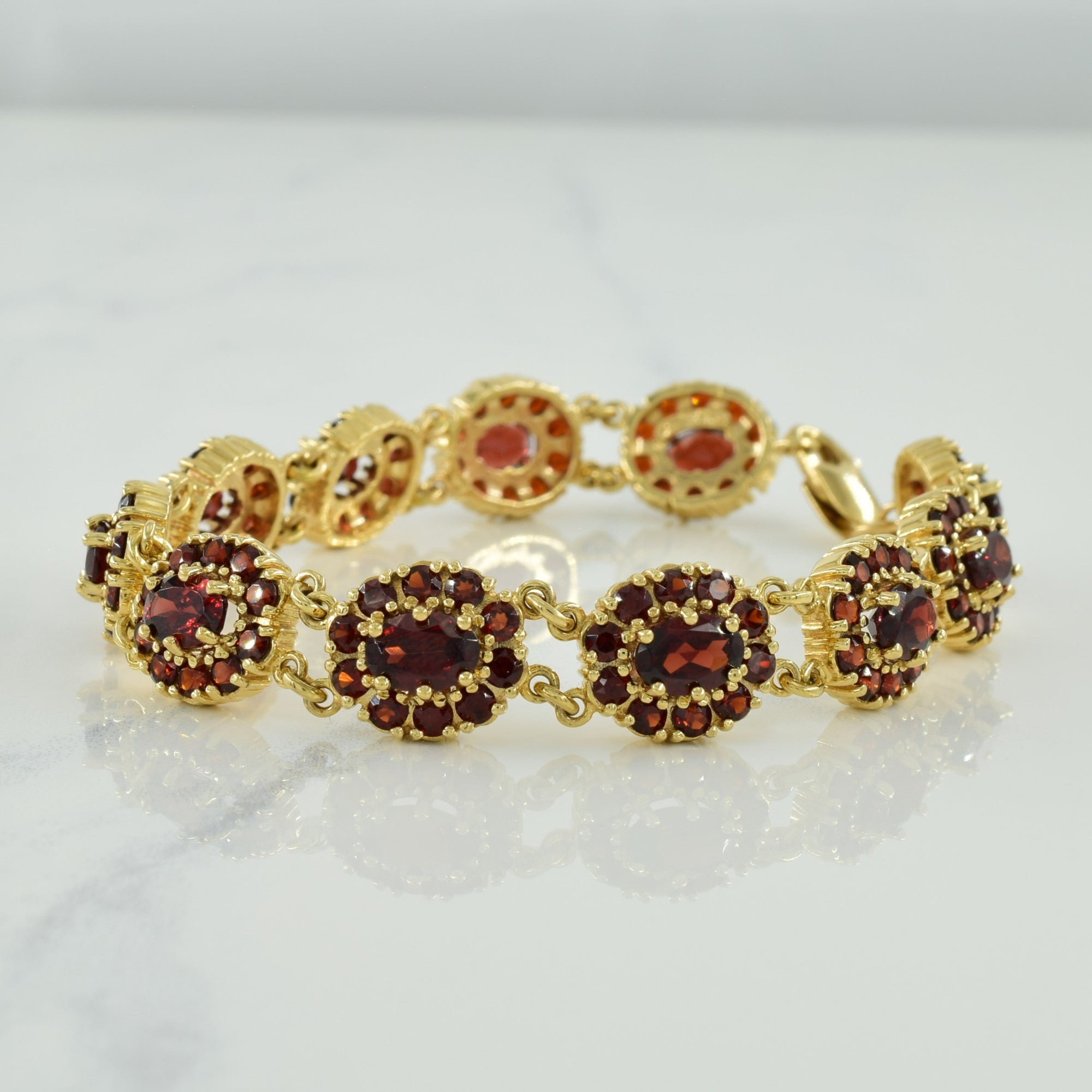 Cluster Garnet Bracelet | 17.60ctw | 7.5