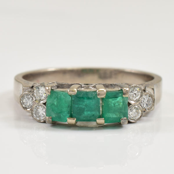 Emerald & Diamond Ring | 0.45ctw, 0.18ctw | SZ 6.25 |