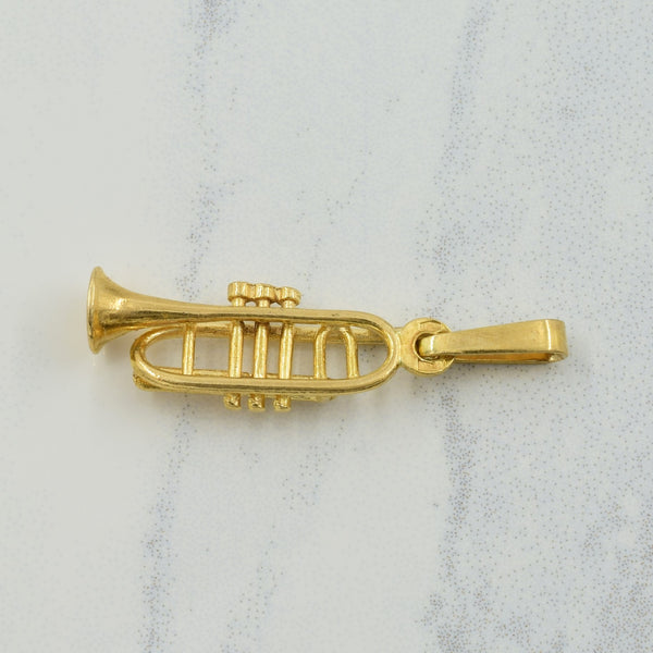 10k Yellow Gold Trumpet Charm |