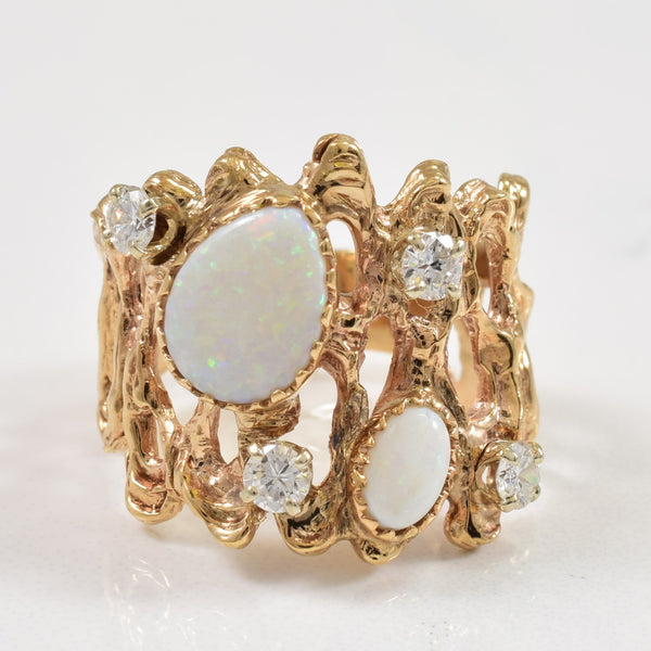 Opal & Diamond Ring | 1.25ctw, 0.36ctw Diamonds | SZ 5.75 |