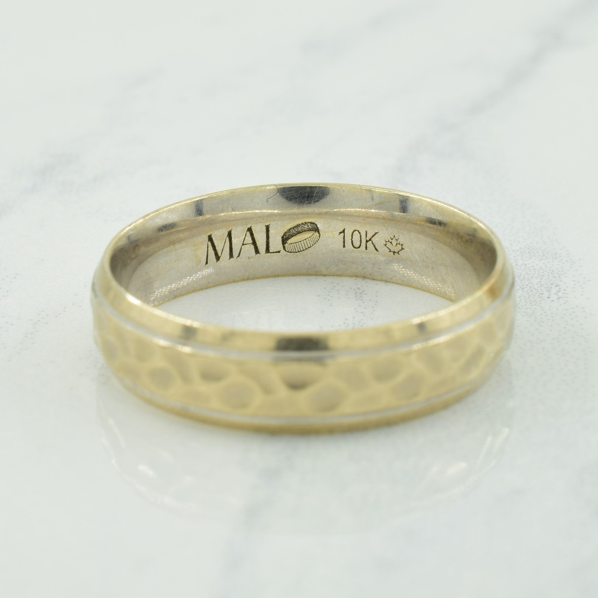 Alliance texturée en or blanc 10 carats | Taille 10,5 | 