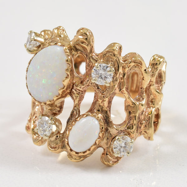 Opal & Diamond Ring | 1.25ctw, 0.36ctw Diamonds | SZ 5.75 |