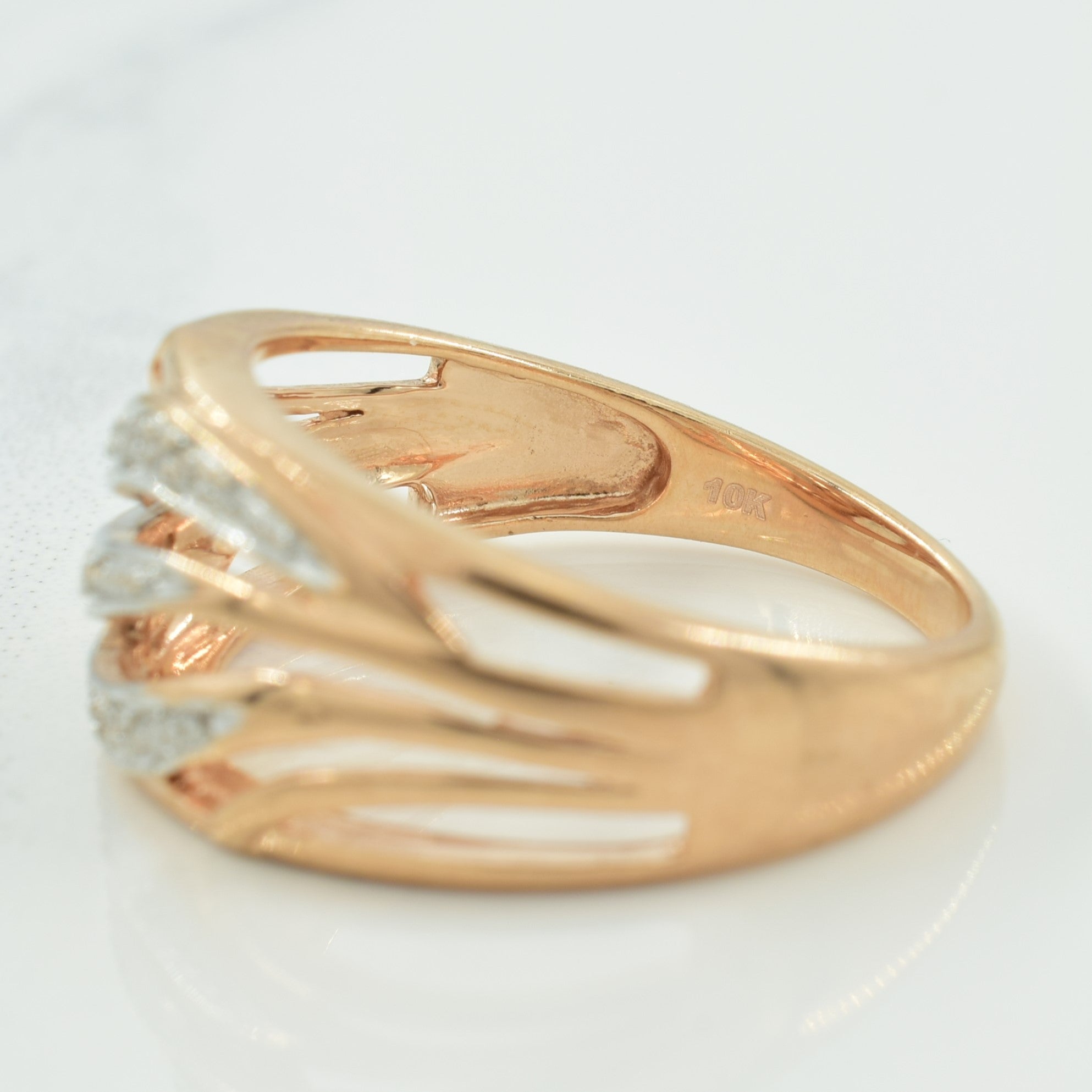 Rose Gold Diamond Ring | 0.02ctw | SZ 6.5 |