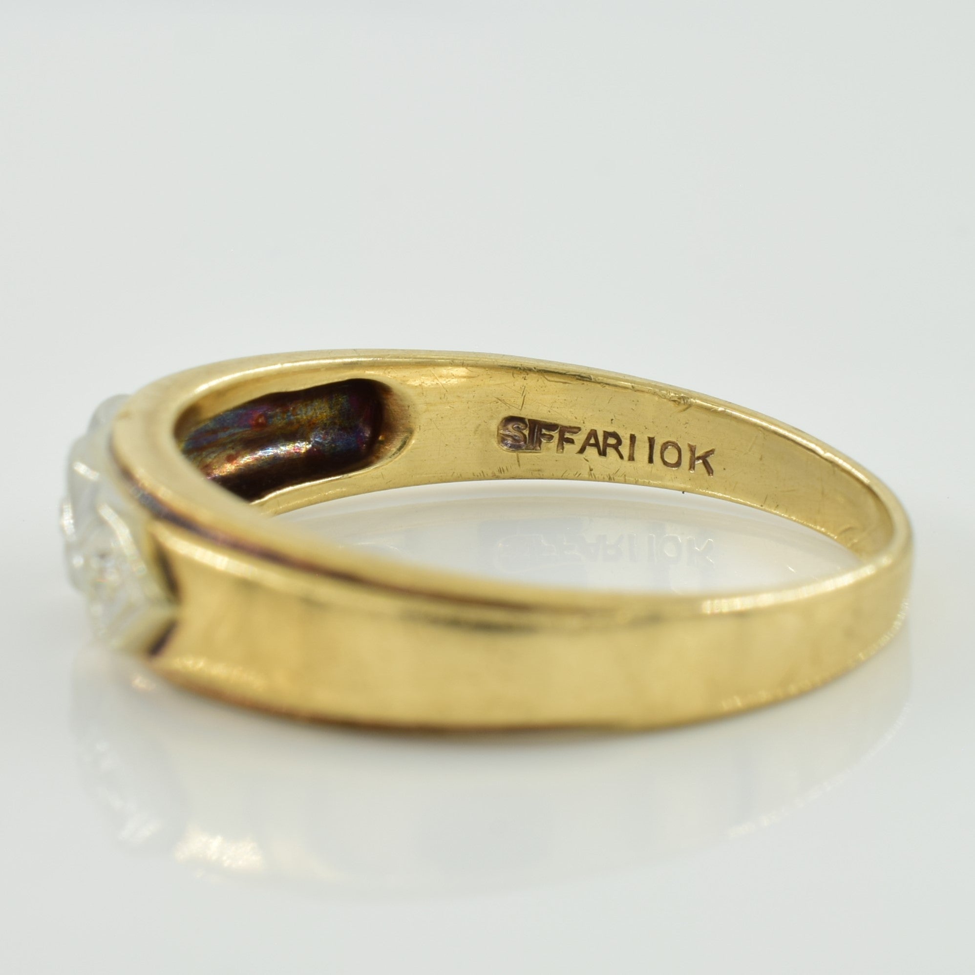 Bague trois diamants | 0,03 ct au total | Taille 10,75 | 