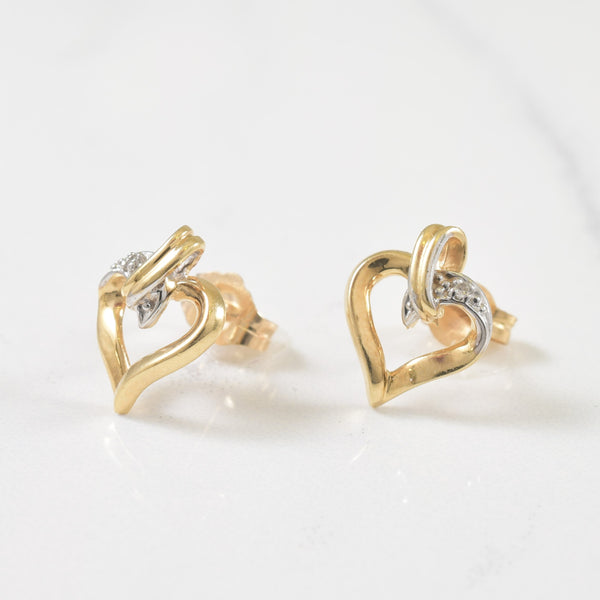 Diamond Heart Stud Earrings | 0.01ctw |