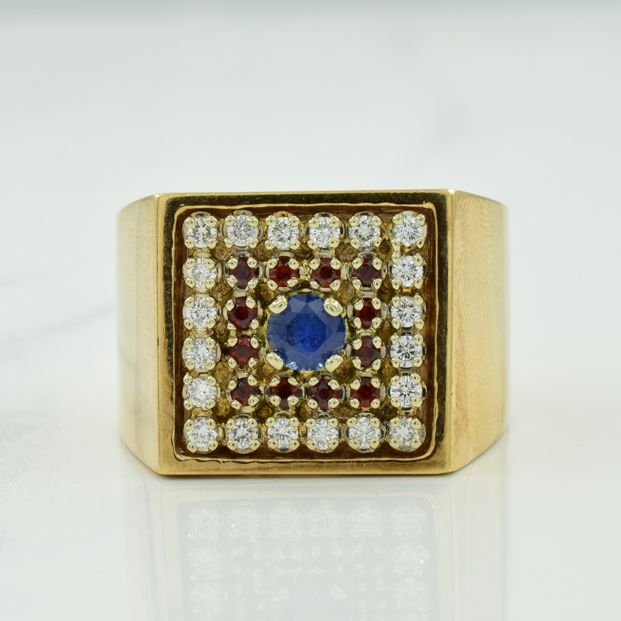 Multi Gemstone & Diamond Ring | 0.50ctw, 0.45ctw | SZ 13 |