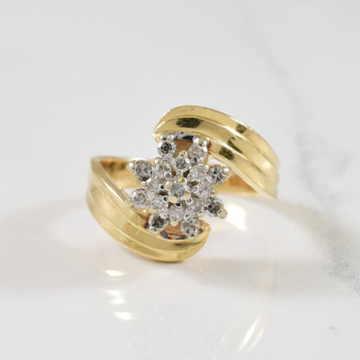 Cluster Set Diamond Bypass Ring | 0.18ctw | SZ 4.75 |