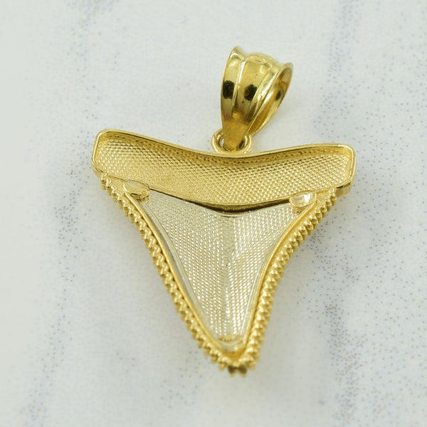 10k Two Tone Gold Tooth Pendant |