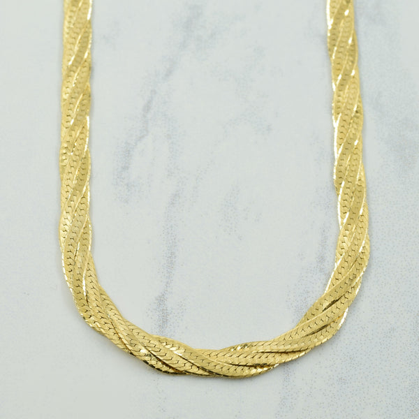 10k Yellow Gold Italian Hallmark Twisted Herringbone Chain | 18