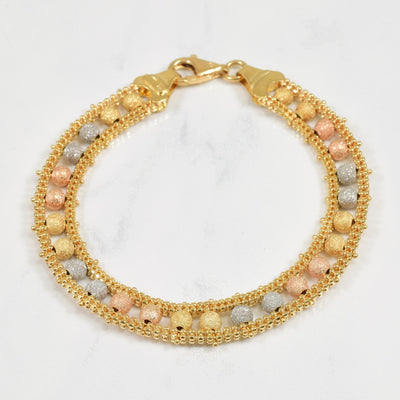 18k Tri Tone Gold Bracelet | 7.75