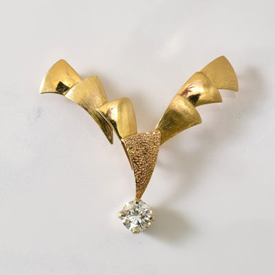 14k Yellow Gold Diamond Pendant | 0.49ct |