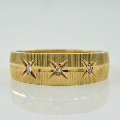 Three Stone Diamond Starburst Ring | 0.05ctw | SZ 9.75 |