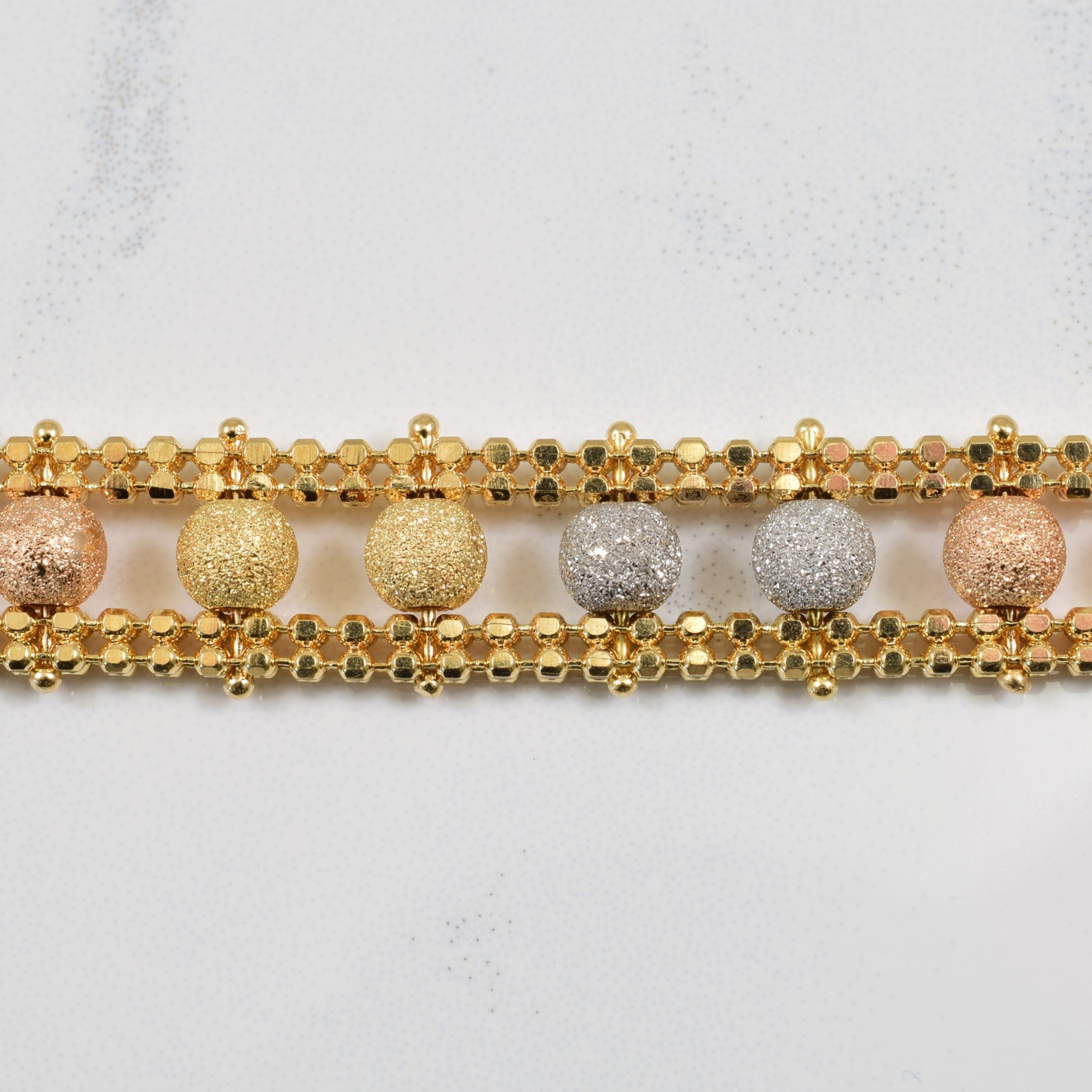 18k Tri Tone Gold Bracelet | 7.75" |