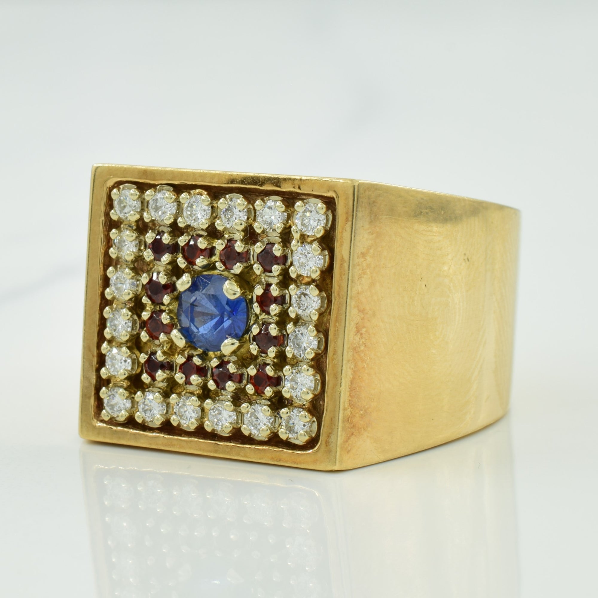 Multi Gemstone & Diamond Ring | 0.50ctw, 0.45ctw | SZ 13 |