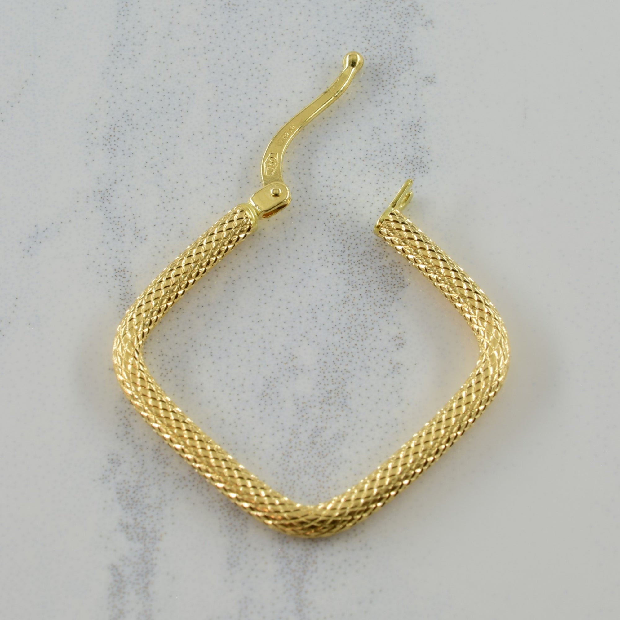18k Yellow Gold Square Hoop Earrings
