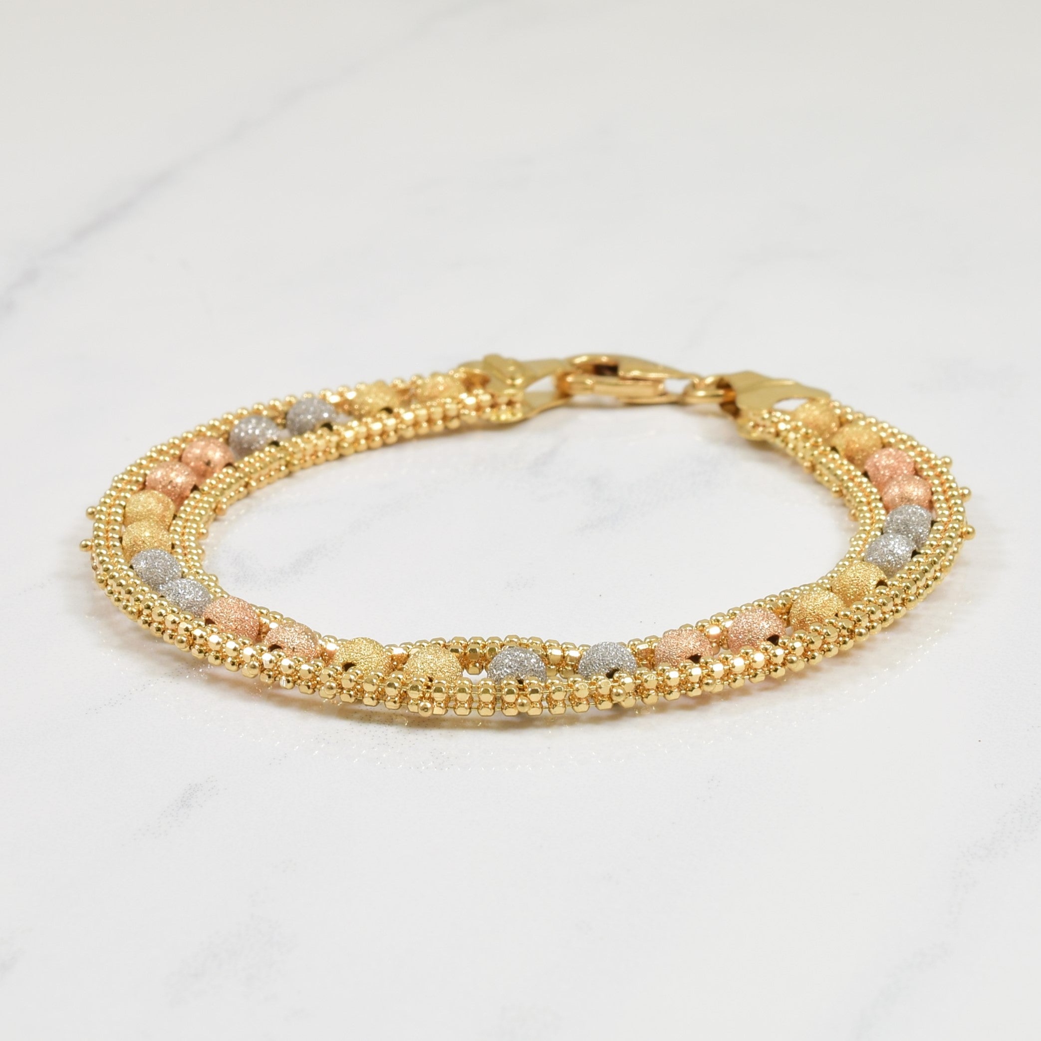 18k Tri Tone Gold Bracelet | 7.75" |