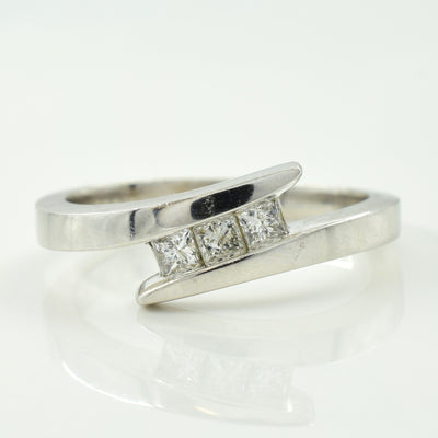 Three Stone Diamond Bypass Ring | 0.18ctw | SZ 5.5 |