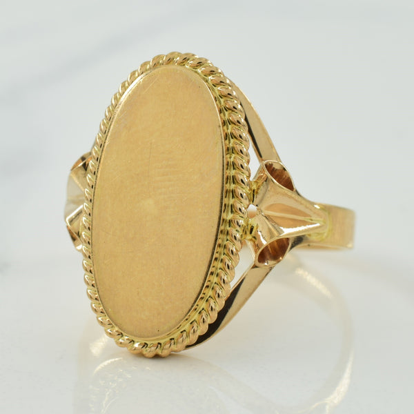 14k Yellow Gold Signet Ring | SZ 9.5 |