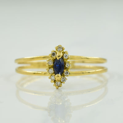 Sapphire & Diamond Ring | 0.05ct, 0.04ctw | SZ 7 |