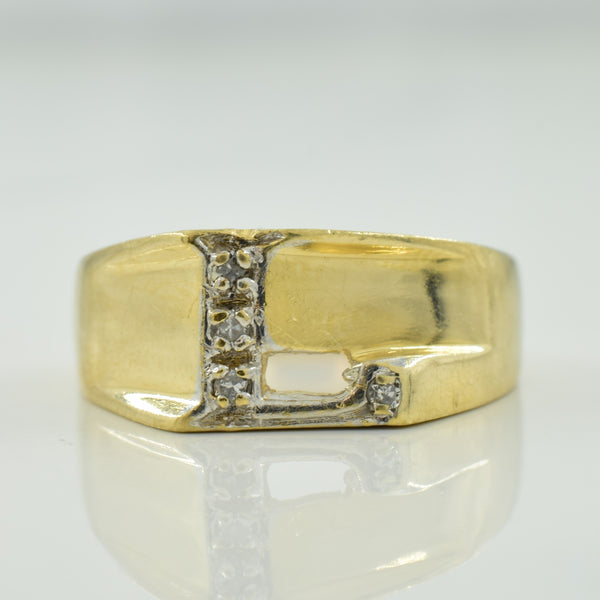 'L' Diamond Ring | 0.04ctw | SZ 6.5 |