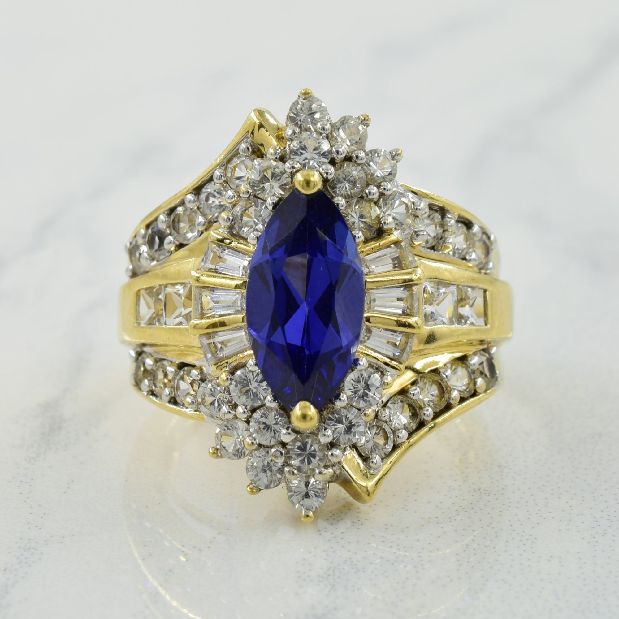 Blue & White Sapphire Ring | 4.00ctw | SZ 7 |