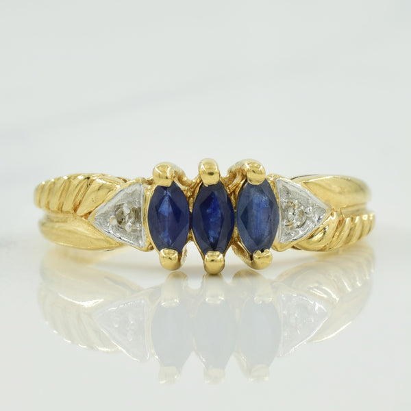 Blue Sapphire & Diamond Ring | 0.30ctw, 0.02ctw | SZ 5.75 |