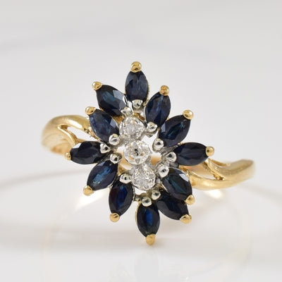 Sapphire & Diamond Bypass Ring | 0.60ctw, 0.02ctw | SZ 8.75 |