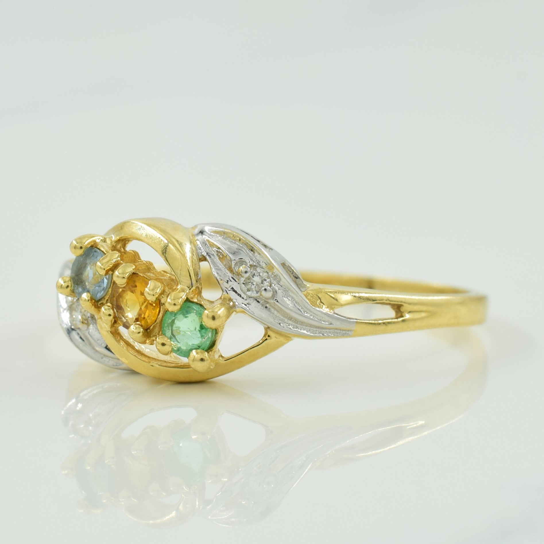 Multi Gem & Diamond Ring | 0.15ctw, 0.02ctw | SZ 8.5 |