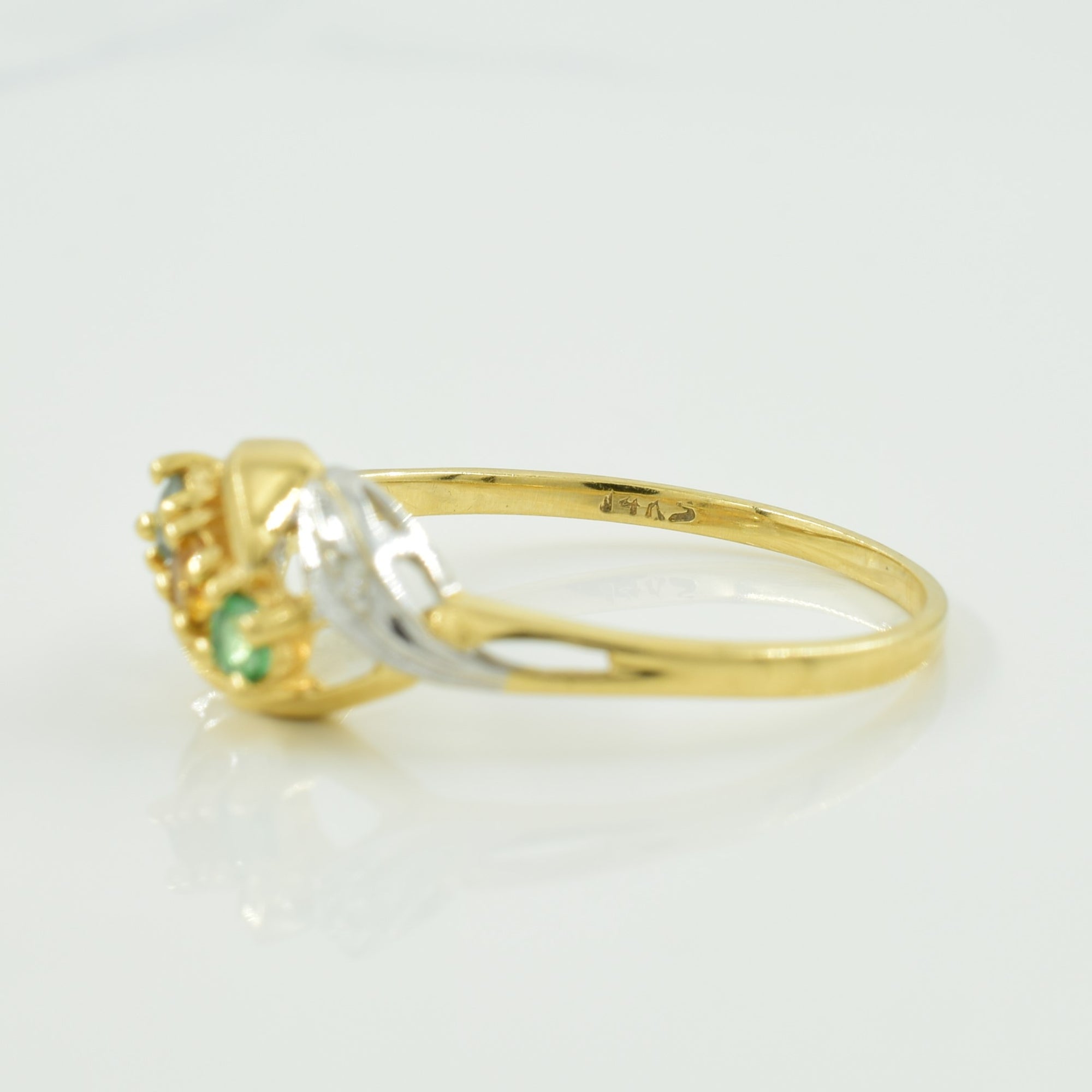 Multi Gem & Diamond Ring | 0.15ctw, 0.02ctw | SZ 8.5 |