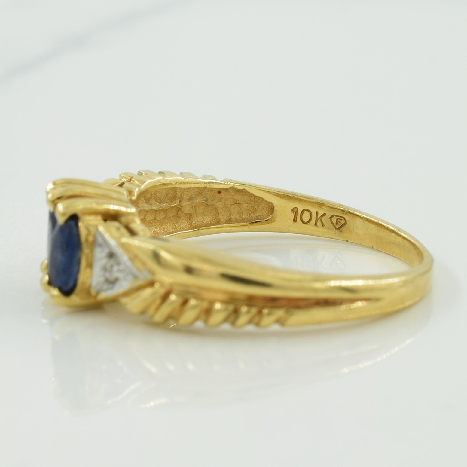 Blue Sapphire & Diamond Ring | 0.30ctw, 0.02ctw | SZ 5.75 |