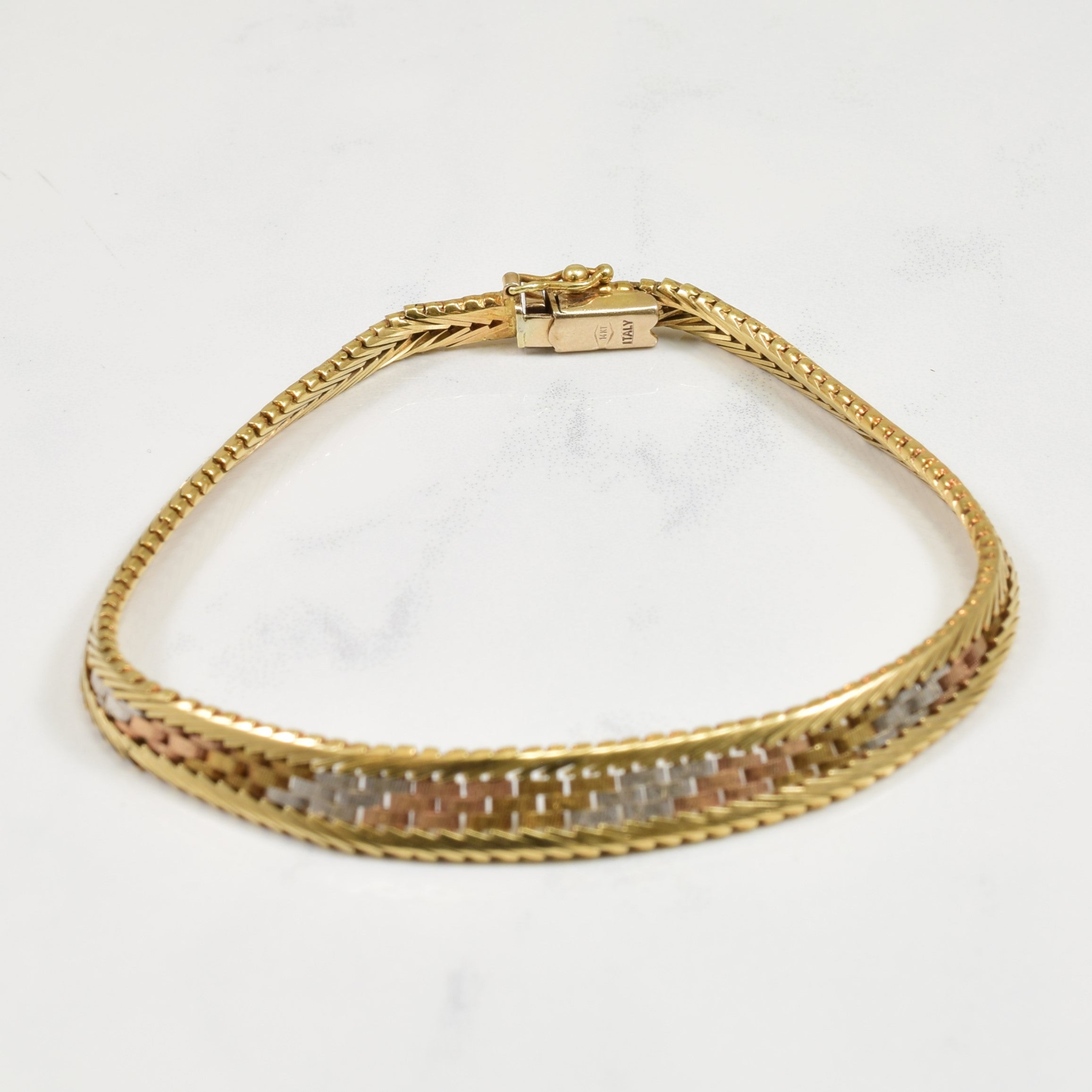 14k Tri Tone Gold Bracelet | 7.5" |