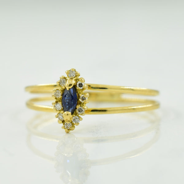 Sapphire & Diamond Ring | 0.05ct, 0.04ctw | SZ 7 |