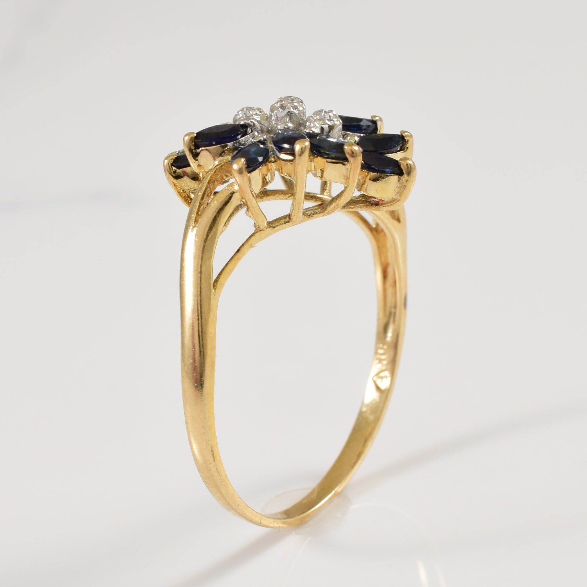 Sapphire & Diamond Bypass Ring | 0.60ctw, 0.02ctw | SZ 8.75 |