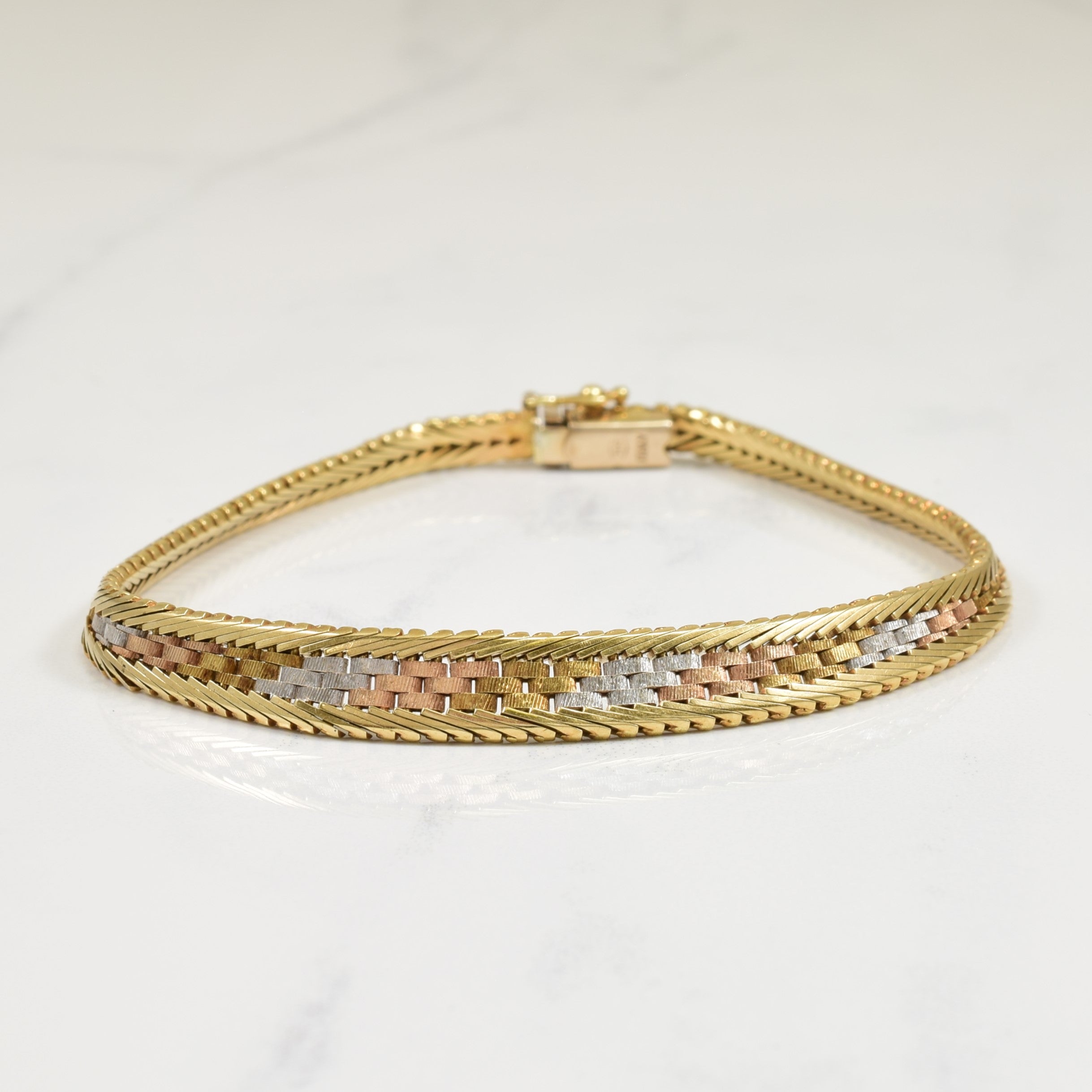 14k Tri Tone Gold Bracelet | 7.5" |