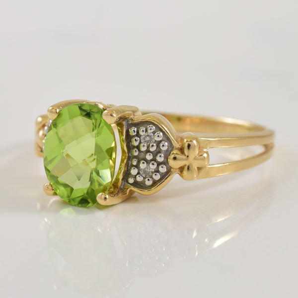 Peridot & Diamond Ring | 2.00ct, 0.02ctw | SZ 9 |